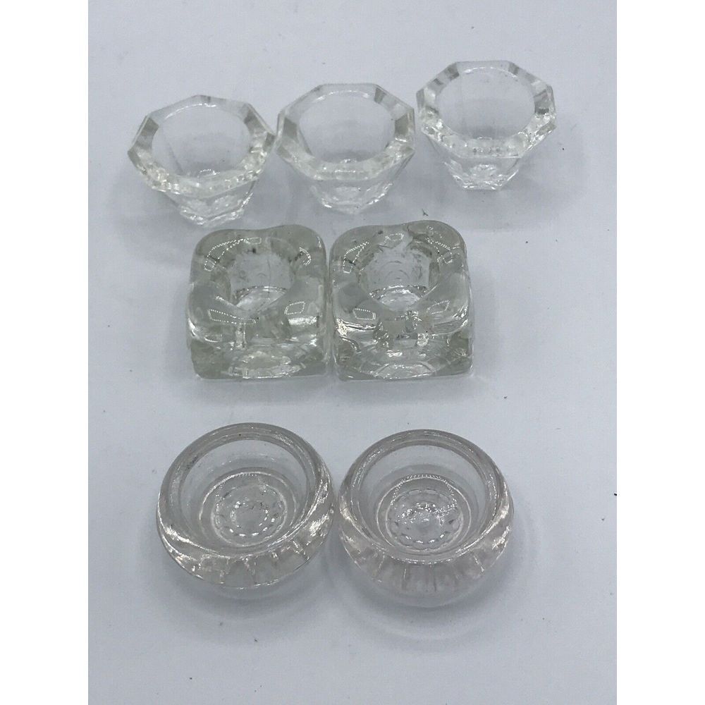 Salt Cellars Dips Clear‎ Glass set of 7 (3 different styles)